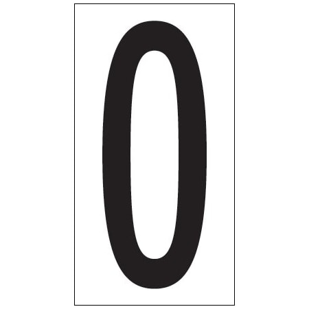 Bsc Preferred 3-1/2'' ''0'' Vinyl Warehouse Number Labels, 50PK BUY00021751